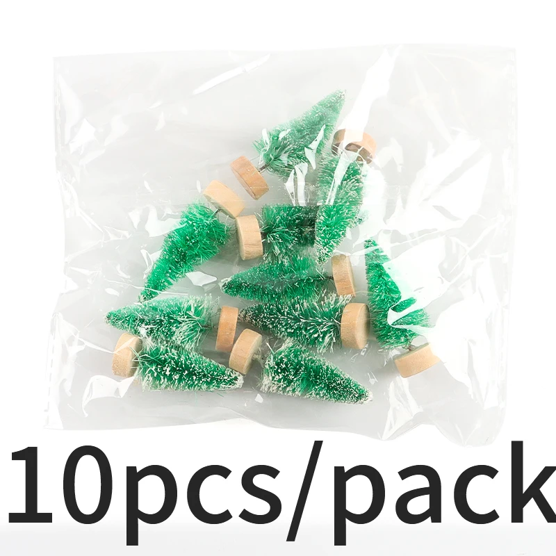 (10pieces/bag)2.3x4.83CM Mini Christmas Tree Party Decoration Cedar Ornament New Year Scene Layout Design Sense