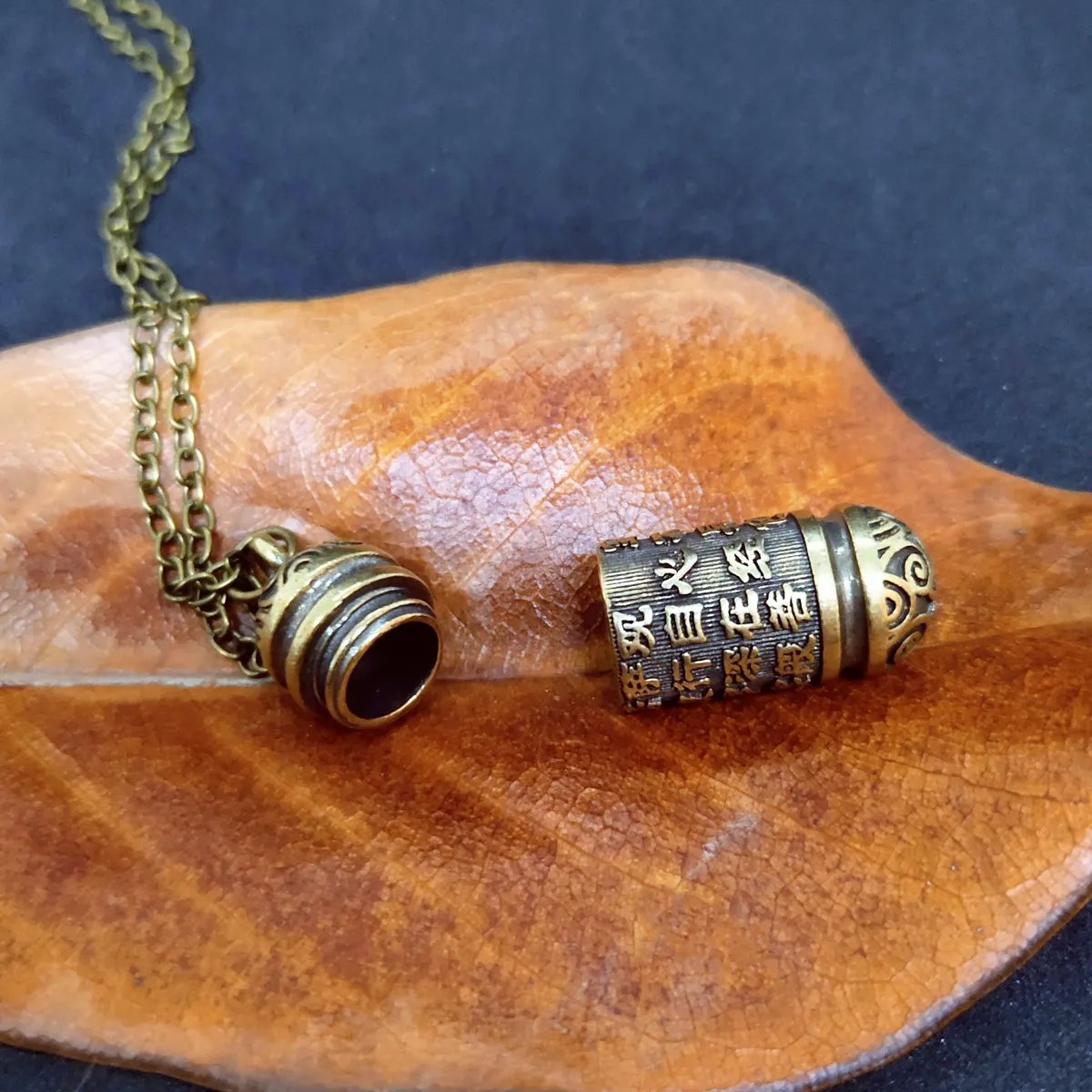 Mini Brass Jar Accessories Pendants Locket Sanskrit Mantra Memorial Jewelry