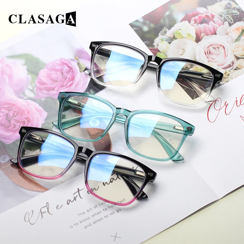 

CLASAGA Reading Glasses for Women Men's Prescription Glasses Round Anti Blue HD Lenses High Quality Spring Hinges Comfortable