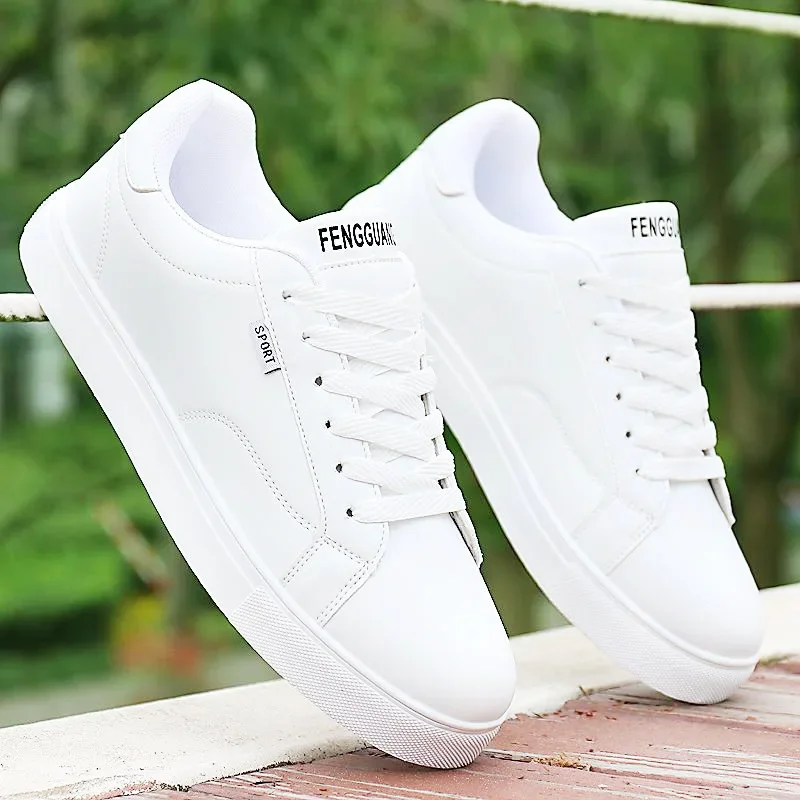 Fashion Mens Breathable Skate-Shoes Men Fashion Sneakers High Quality Trainers White Casual Leather Men Shoes Chaussure Homme