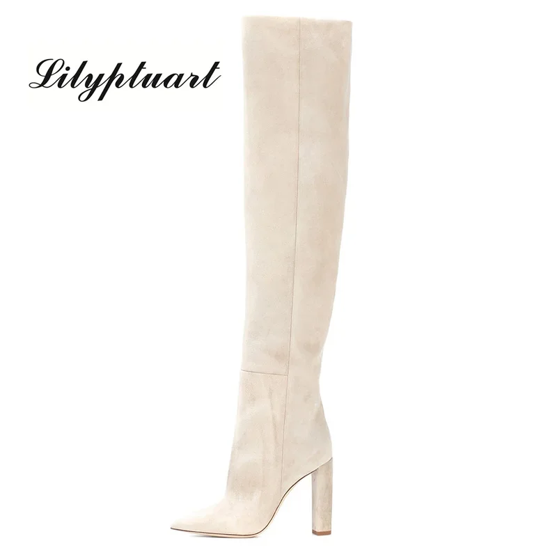 Over the Knee Boots for Women fur warm high heel thigh high winter fashion new design women high heel boots