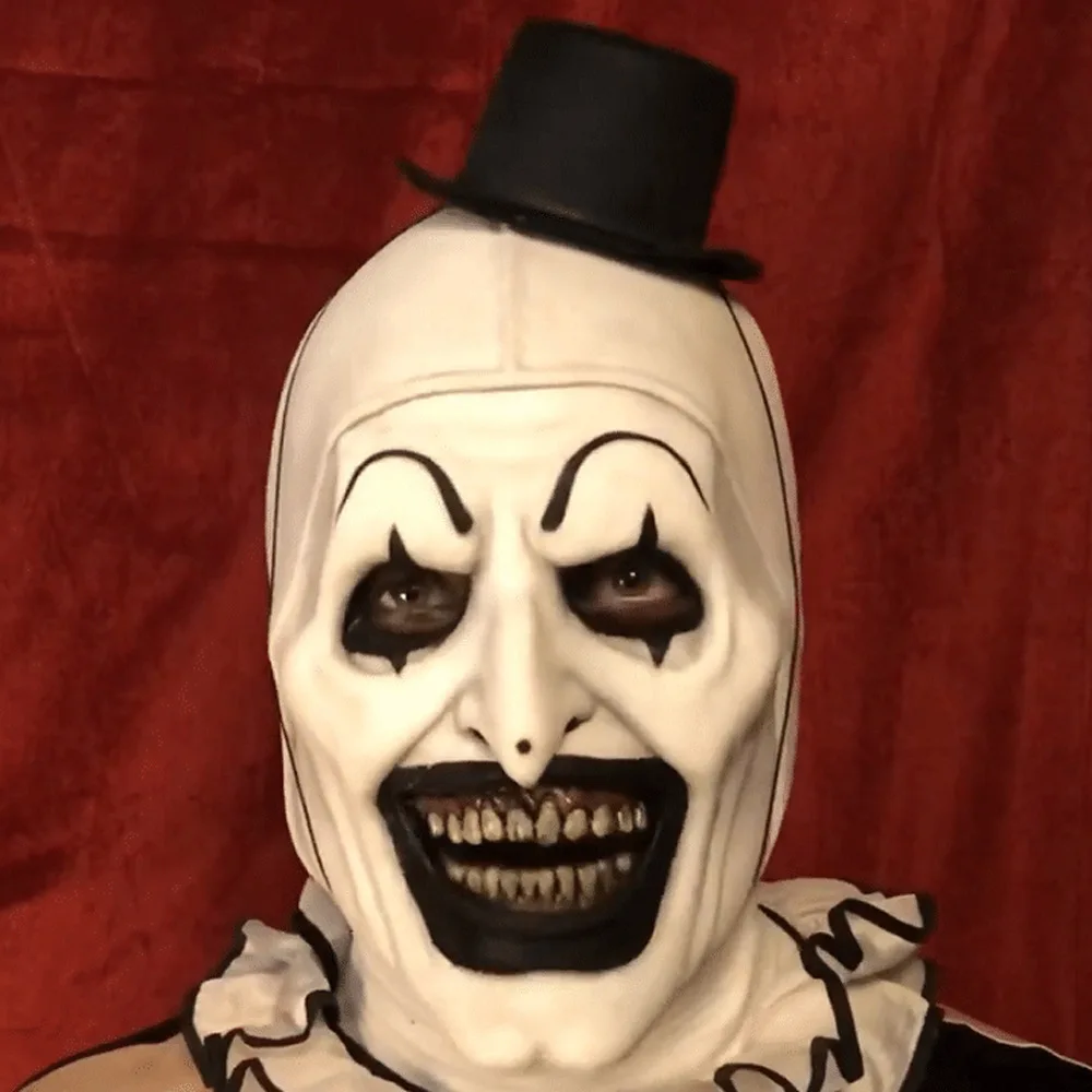 

Joker Latex Mask Terrifier Art The Clown Cosplay Masks Horror Full Face Helmet Halloween Latex Horror Clown Headgear