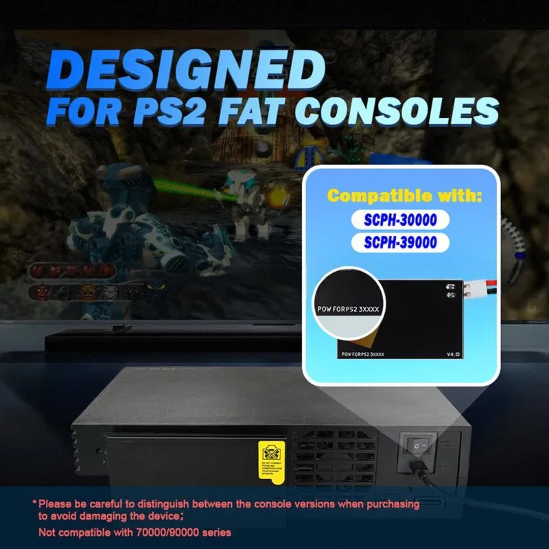 PHILE-For PS2 Fat Console 3XXXX 모드 PS2 전원 공급 장치 보드 교체용 Type-C PSU 모듈 전원 보드용