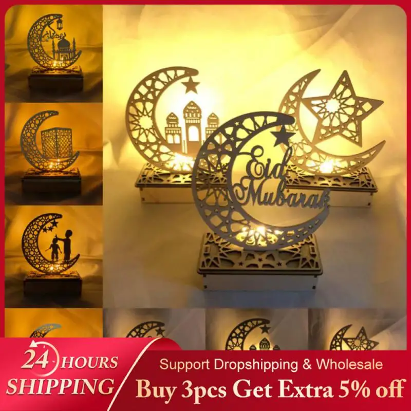 Festival Ramadan Decoration Wooden Moon Star Lights Deco Bedroom Decoration  Ramadan 2023 Ramadan Party Lighting Decorative Lamps - AliExpress