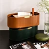 Luxury Multifunction PU Leather Tissue Box Remote Sundries Storage Holder Desktop Paper Drawer Art Home Decor Napkin Box 2