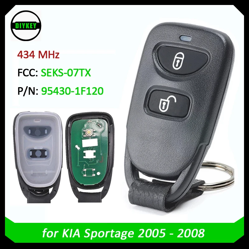 

DIYKEY 2 Button FCC: SEKS-07TX 434MHz for KIA Sportage 2005 2006 2007 2008 P/N: 95430-1F120 Car Remote Smart Key Fob