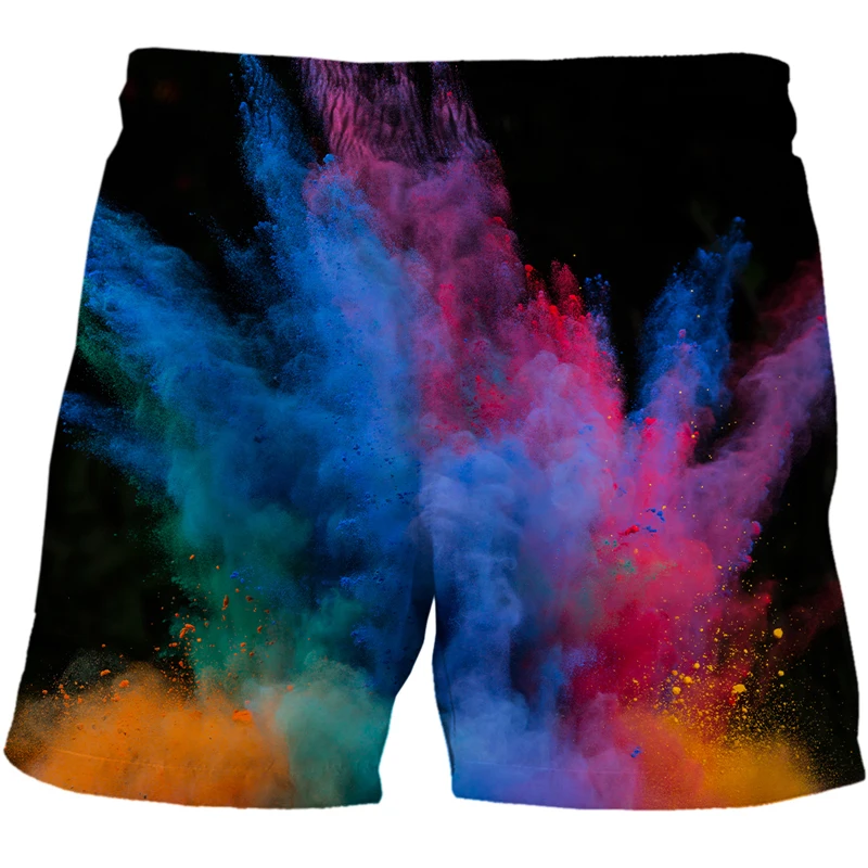 mens casual shorts Men's Speckled tie dye pattern Beach Shorts 3D Pattern Boardshorts Men/Women Short Pants Swimwear Men Board Shorts Shorts Casual black casual shorts