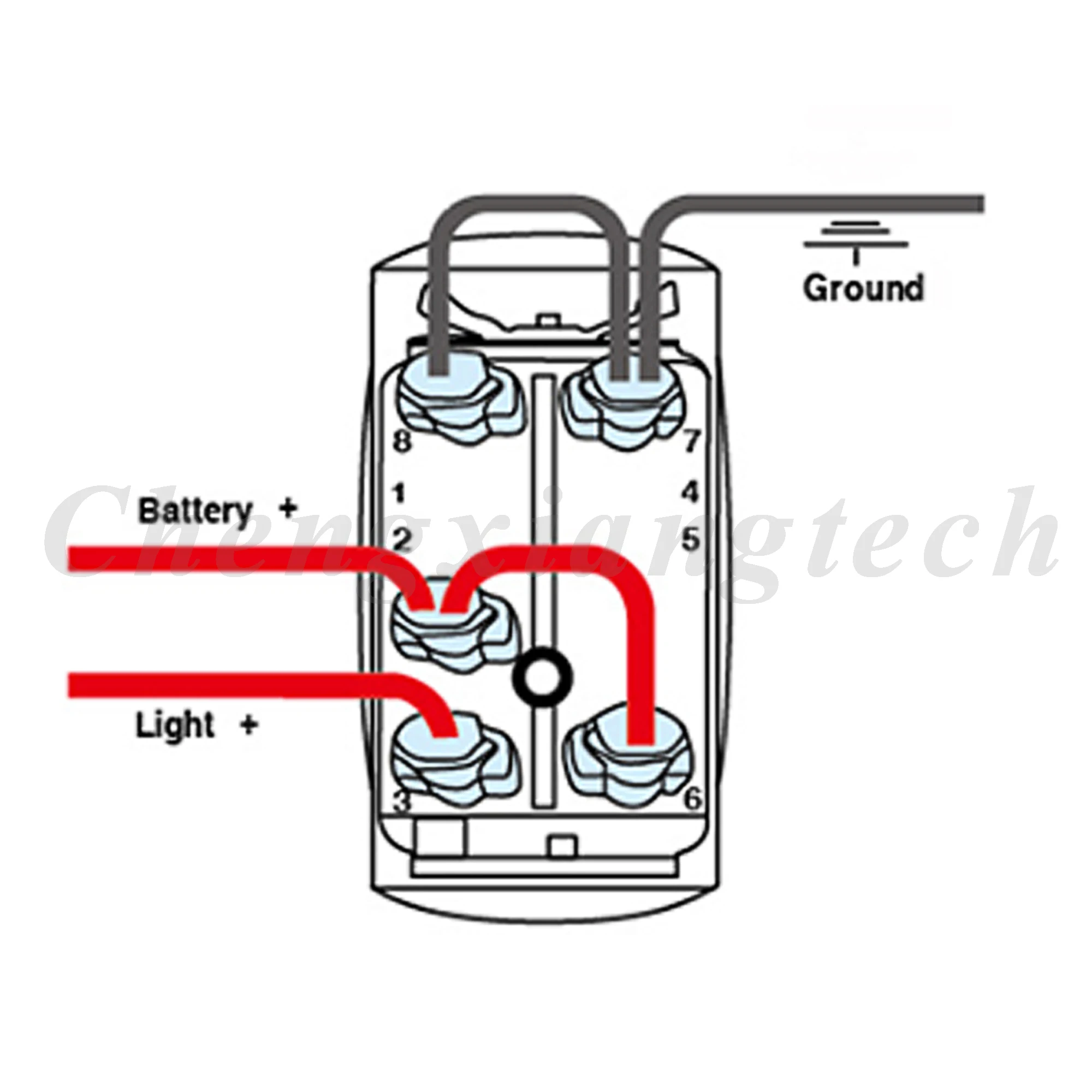 12V 20A Blue LED Waterproof Laser Rocker Switch - IP68 Rated