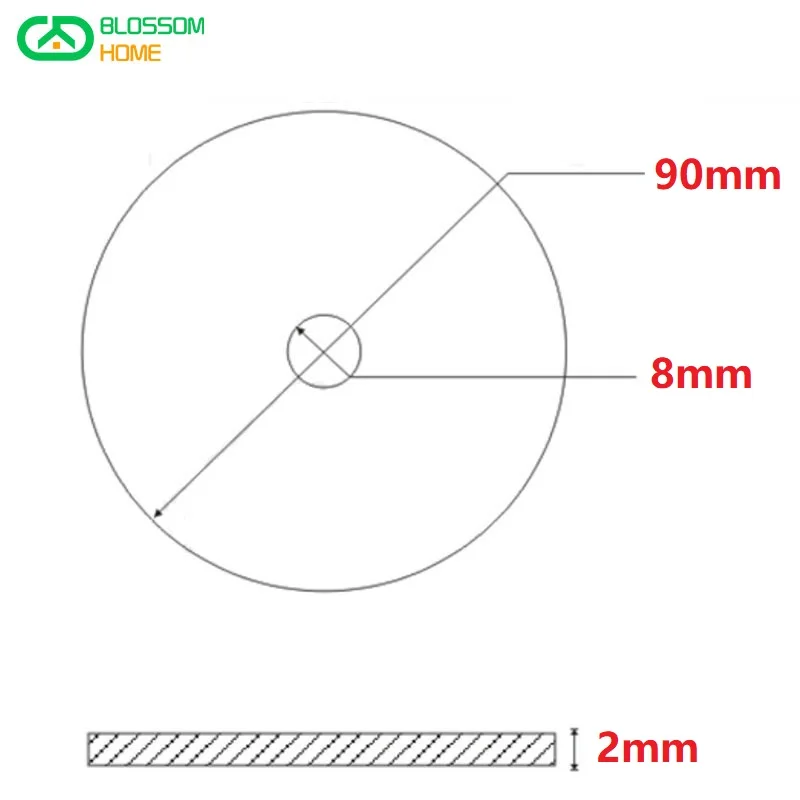 Diameter 90mm, Inner Hole 8mm Thickness 2mm 360 Degree Stainless Steel Dial Scale Disc Stainless Steel Decorative Plate 6