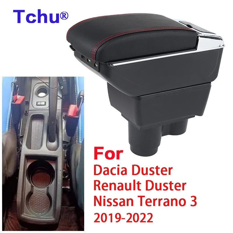 Für Renault Dacia Duster 2 3 Armlehne Box 2019 2020 2021 Auto Zentralen  Konsole Lagerung Box Doppel Auto Zubehör Versenkbare USB - AliExpress
