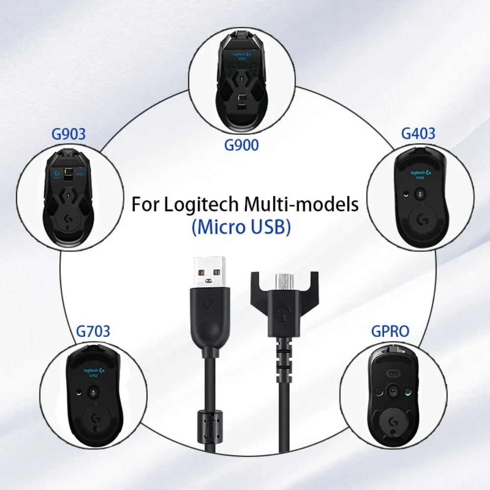 Micro Usb Cabo de Carregamento para Logitech g Pro x Superlight G903 G403 Glorioso Modelo o Mouse para Jogos sem Fio - Imagem 6
