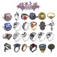 Game Souls Ring Men Women Adjustable Rings Dark Gemstone Rings Chloranthy Badge Metal Ring Fans Cosplay Jewelry Accessories 1