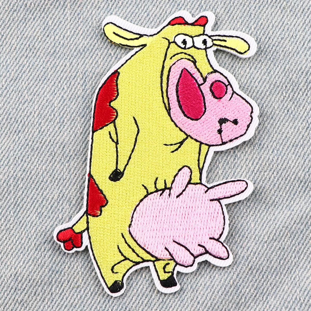 Toppa Ricamata A Forma Di Pollo - Applique Termoadesiva Da Cucire 7,5x5 Cm Per Abbigliamento E Accessori - 2