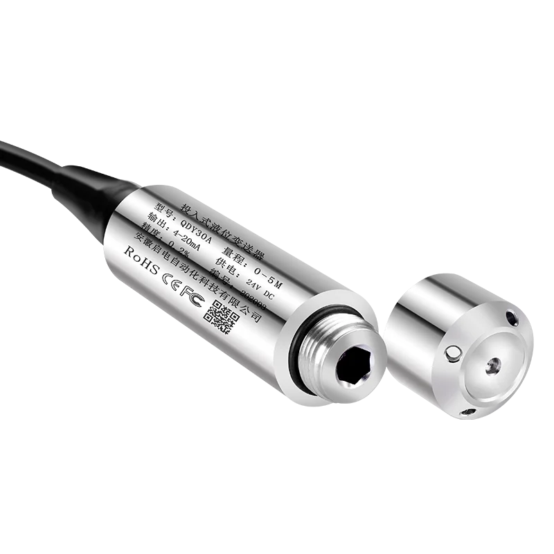 SS304 Level Probe 0-5m 10m Water Level Sensor 4-20mA 0-10V 0-3.3V Liquid Transmitter Submersible Water Transmitter