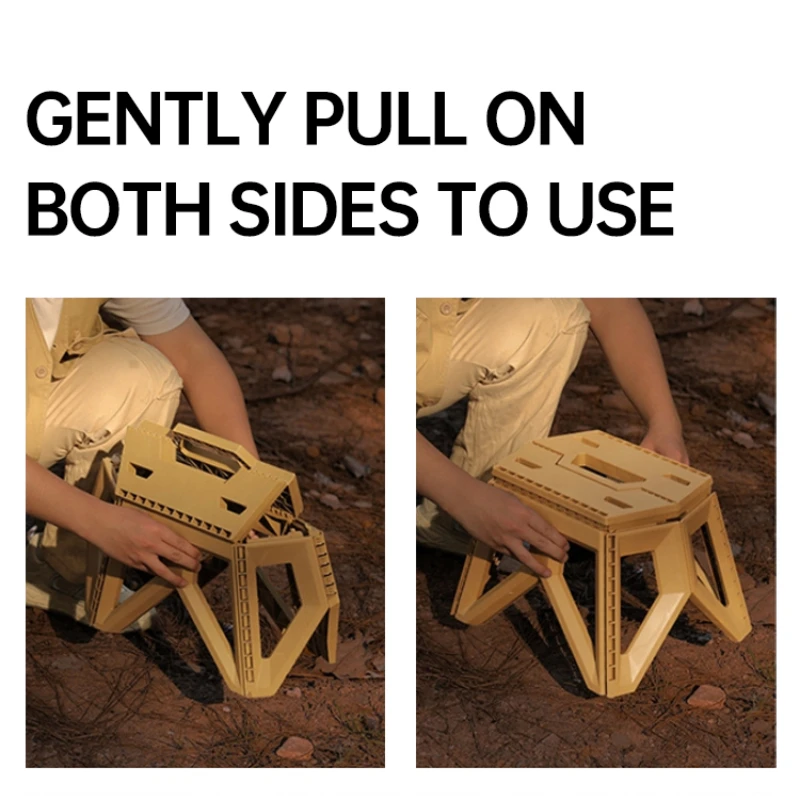 Outdoor Portable Folding Stool Camping Stool With Handle Ultra Light Stool Suitable For Picnicking Beach Fishing PP Material