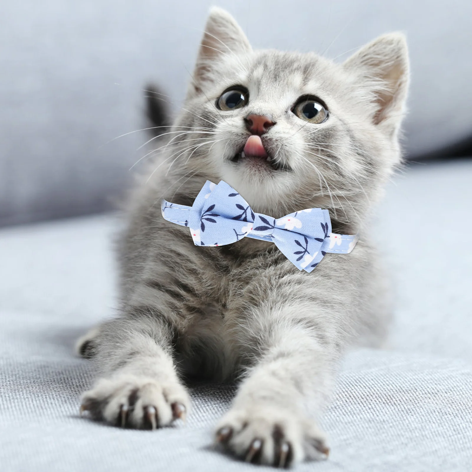 

Pet Accessories Puppy Collar Cat Gift Portable With Bell Cute Bow Tie Cartoon Dog