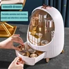 Acrylic Cosmetic Storage Box LED Light Large Capacity Waterproof Dustproof Skin Care Jewelry Desktop Drawer Rotate Open Cover 2