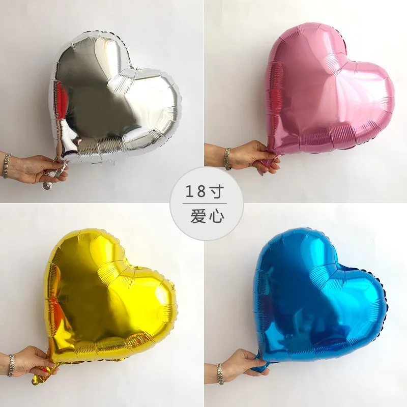 50 Stück 18 Zoll Herzförmige Luftballons Mehrfarbige Herz-Mylar-Ballons für Hochzeit Geburtstag Babyparty Valentinstag Partydekoration – Detail 1