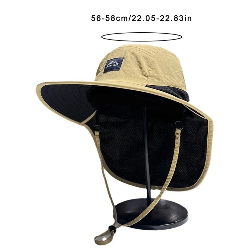 Wide Brim Bucket Hat with Neck Flap Waterproof & Quick-drying Panama Caps for Women Men Fishing Camping Hiking Autumn Travel 1Pc bucket hat