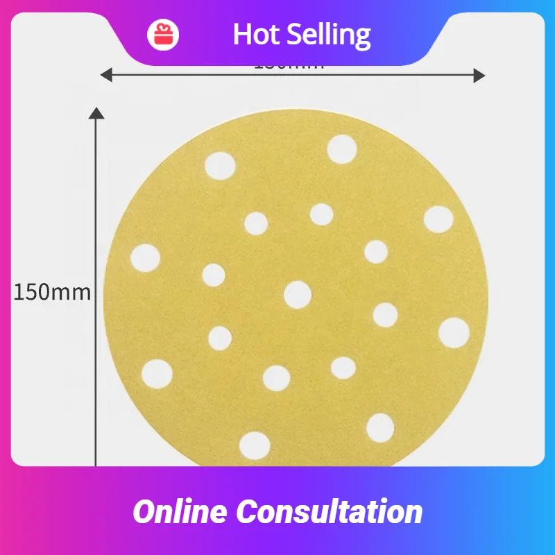 

6 Inch 17-hole 3m Circular Sandpaper For Polishing Automotive Wash Kit Flocked Self-adhesive Dry Matte Paper Car Putty Sanding