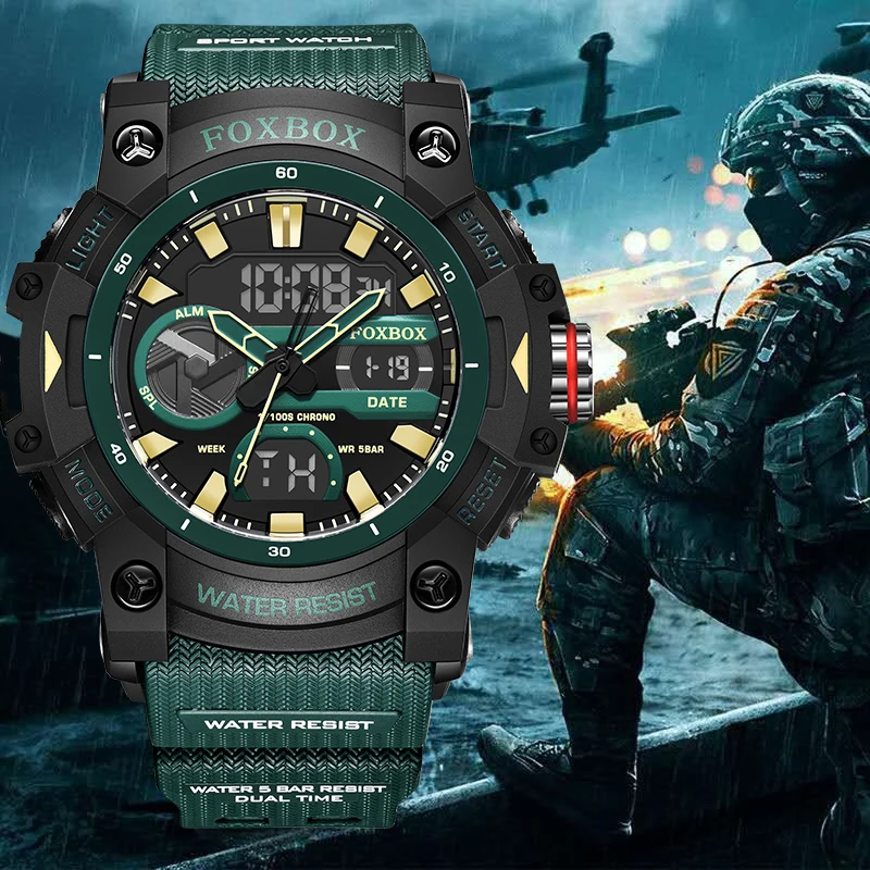 New LIGE Luxury Fashion Quartz Watches LCD Display Analog 5ATM Waterproof Sport Chronograph Reloj Hombre Gift for Men 2024 2024 new famous brand men quartz watch army soldier military canvas strap fabric analog wrist watches women sports wristwatches