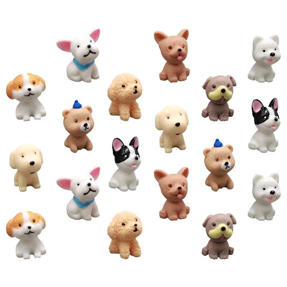 

18 Pcs Artificial Dog Bonsai Photography Props Decorations Miniature Adornment Resin