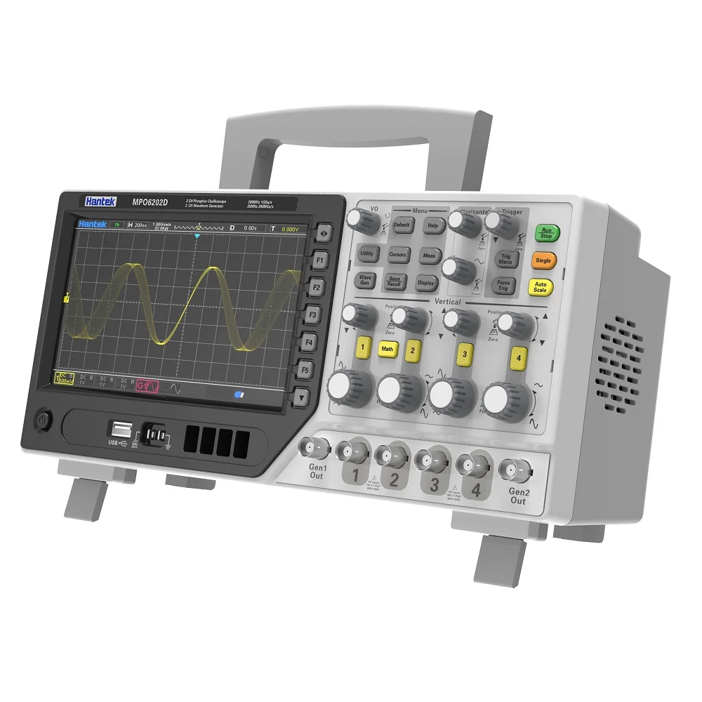 Hantek DPO6204C Portable Digital Oscilloscope 4 Channel 200MHz 1GS/s 6