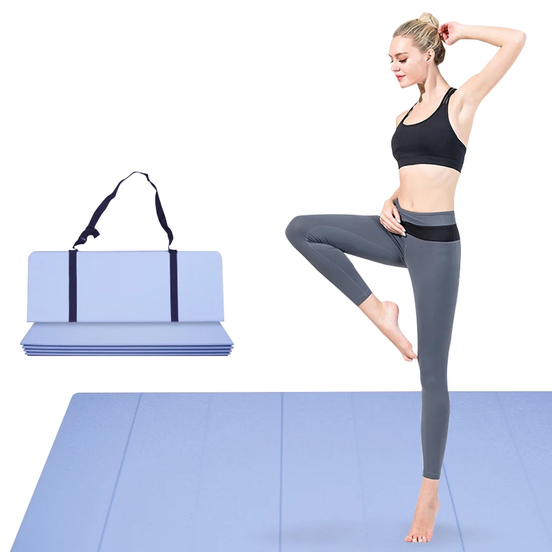6mm Portable Foldable POE Gym Mat, Lightweight Anti-Slip Yoga Mat, Multi-Purpose Travel Fitness Eightfold Large Design
