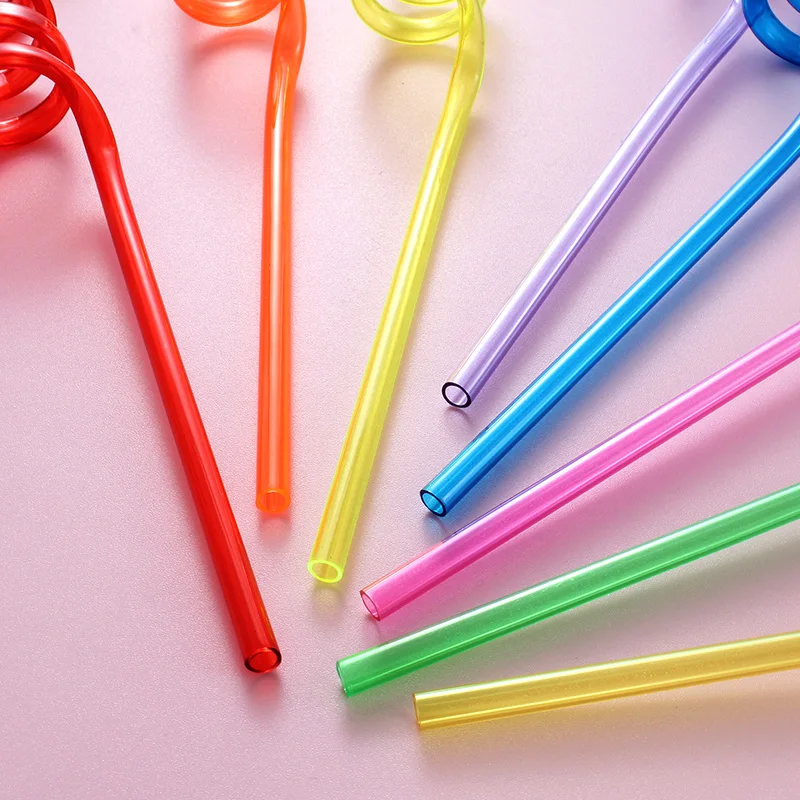 Set of 12 Reusable Spiral Straws with Adorable Marine Animal Caps - Perfect
