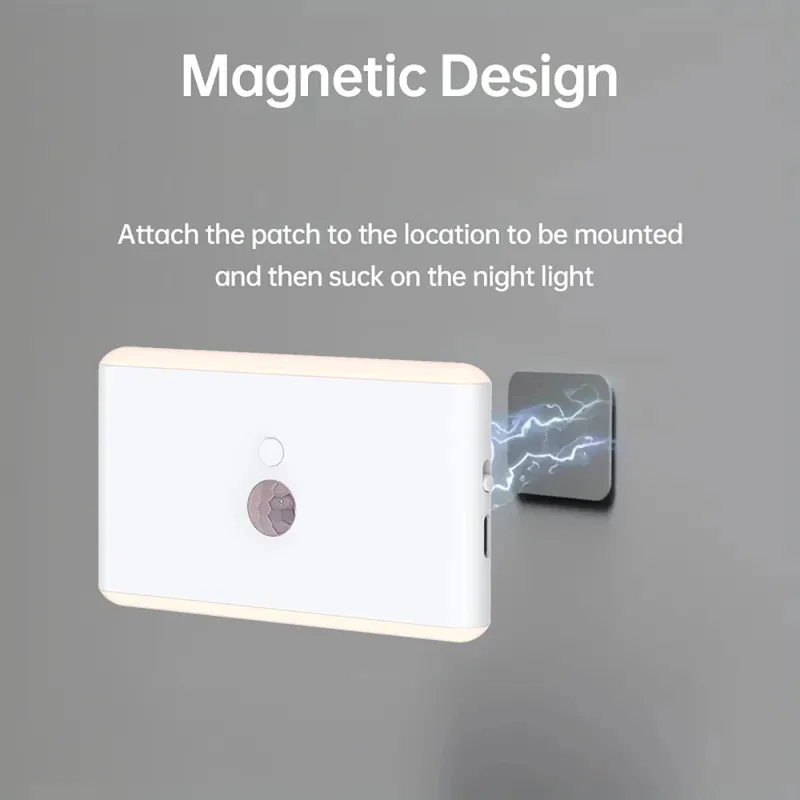 Wall Lamp LED Motion Sensor Night Light Stair Lamp Dimmable Rechargeable for Indoor Bedroom Cabinet Gift Decor Indoor Lighting