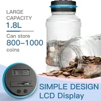 Digital LCD Counting Coin Money Saving Box Jar Large Capacity for USD EURO Money Electronic Counting Piggy Bank 1