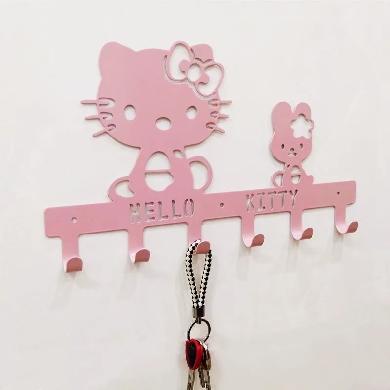 New Sanrio Hello Kitty Storage Ornaments Hooks Cartoon Creative Door Wall Decor Miscellaneous Items Key Bag Storage Hooks Cute storage hooks