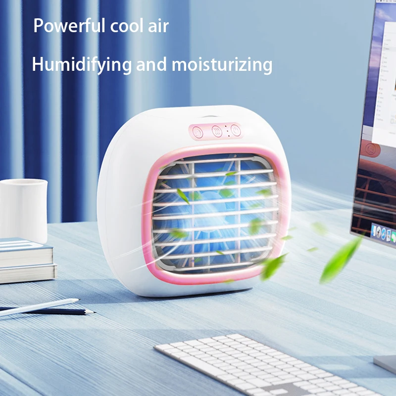 

Portable Mini Air Conditioner Fan Air Cooler Fan Humidifier 3 Speed Strong Wind Spray Mute Cooler for Office Desk Cool Fans New