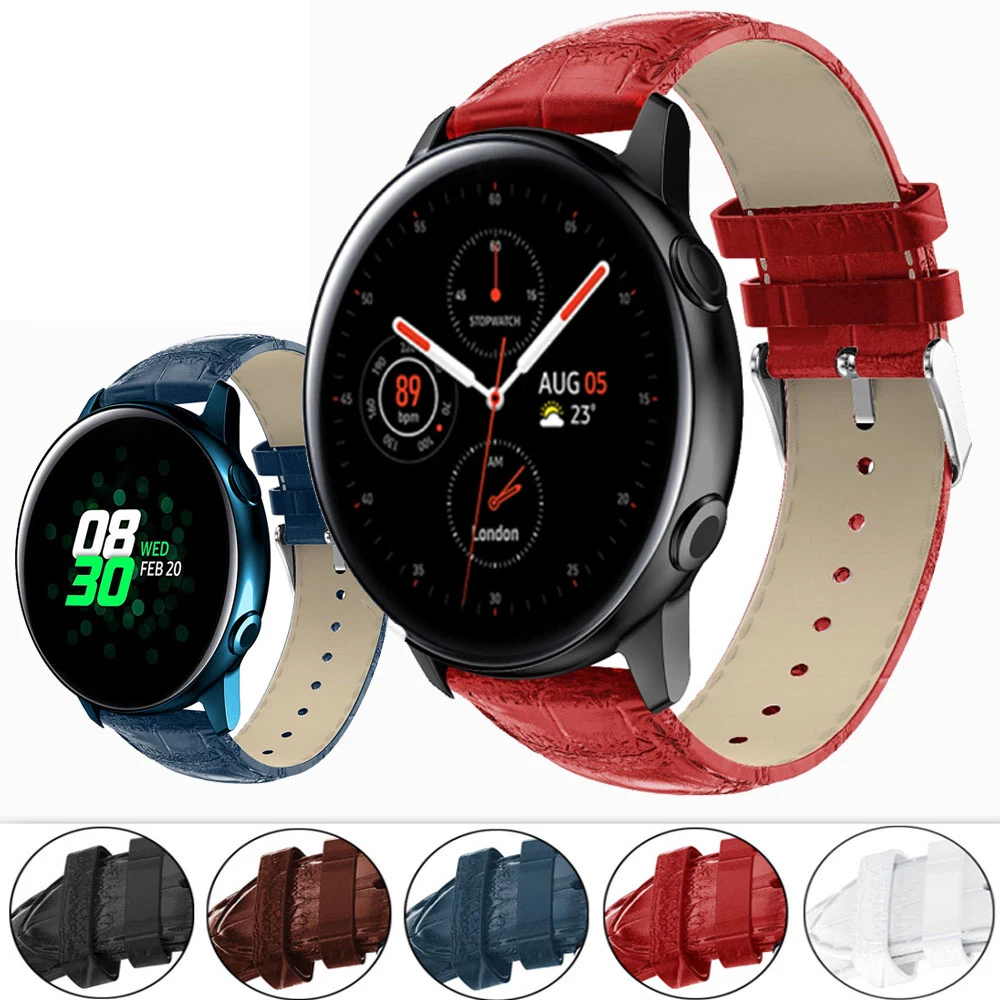 

20mm leather strap For Samsung Gear Watchband Active watch 42mm bracelet 20mm For huami Amazfit GTR smart watch band accessories
