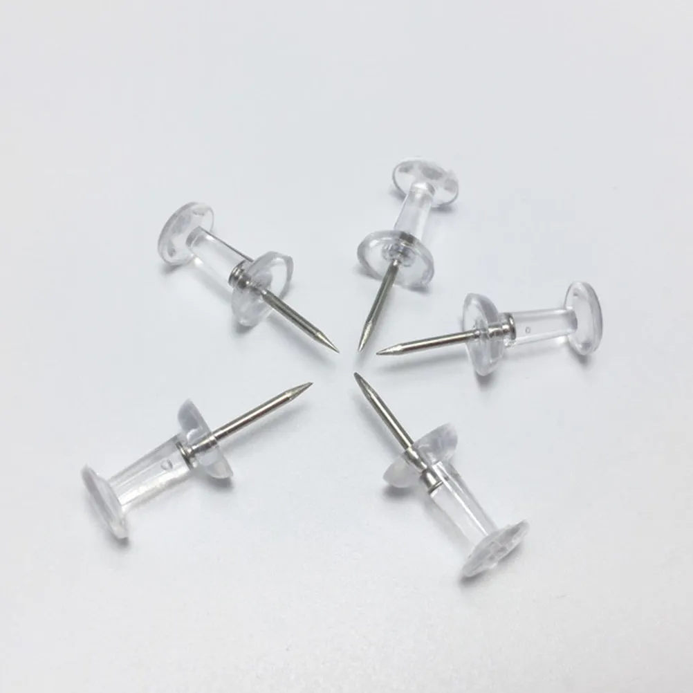 200Pcs 게시판용 투명 푸시핀 사무실 학교 가정 조직용 경량 물체 홀더 벽걸이 달력용 못