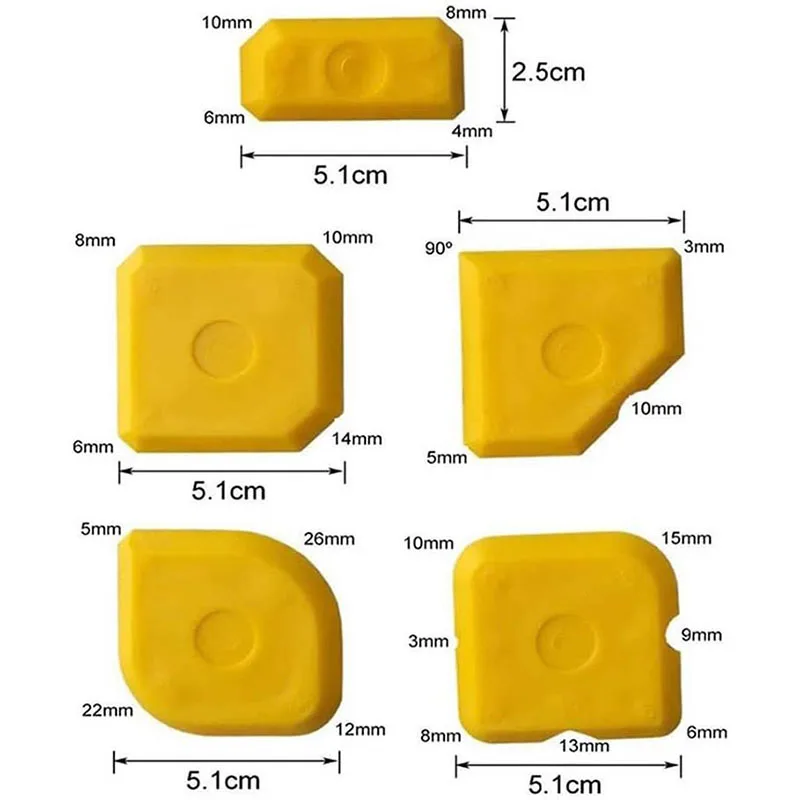 5pcs Caulking Tool Kit, Silicone Joint Sealant Spreader Spatula Scraper, Edge Repair Tools, Floor Tile Edges Cleaner