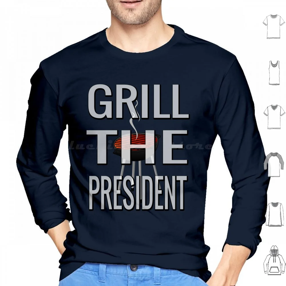 

Grill The President Hoodie cotton Long Sleeve Grill President