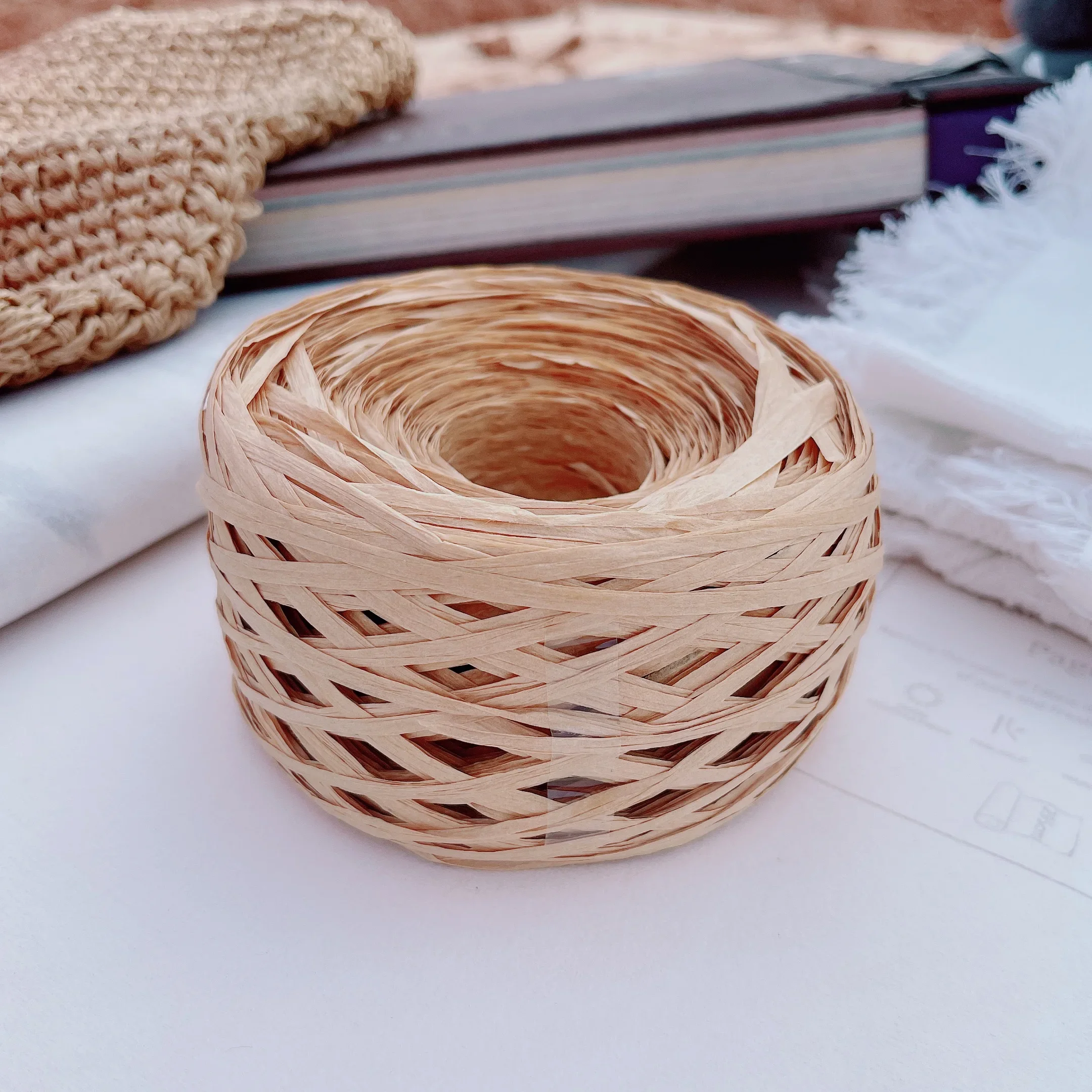 180m raffia Yarn paper Grass for Knitting and Crochet handmade diy straw hat bag Doll slippers weave Soft Thread 100g/pcs summer 5