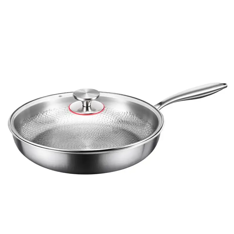 Saute Pan Frying Skillet with Lid Multi Functional Nonstick Cookware Titanium Hammered Skillet For Kitchen Cooking