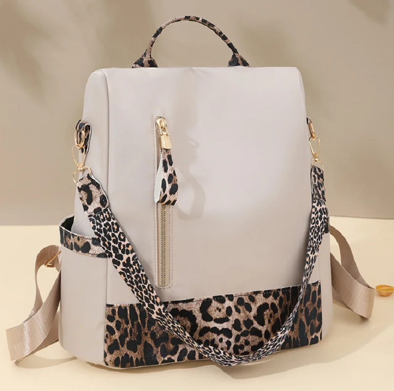 New Fashion Leopard Designer Large Capacity Travel Backpacks Women's Waterproof Nylon Shoulder Bags Totes School Bag Knapsack 2