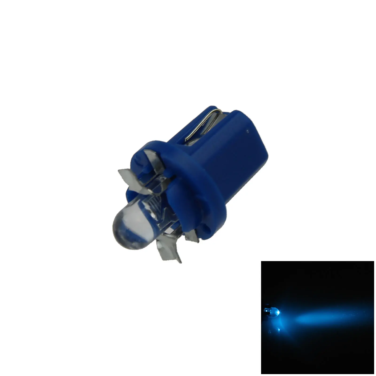 

1x Blue RV B8.5D NEO Dash Twist Socket HVAC Blub Wedge Lamp 1 Emitters In-Line LED BX8.5D N352-B