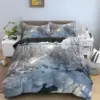 Snow Christmas Duvet Cover Set, Decorative 3 Piece Bedding Set With 2 Pillow Shams, Single King Queen Twin Size Bed Collection 4
