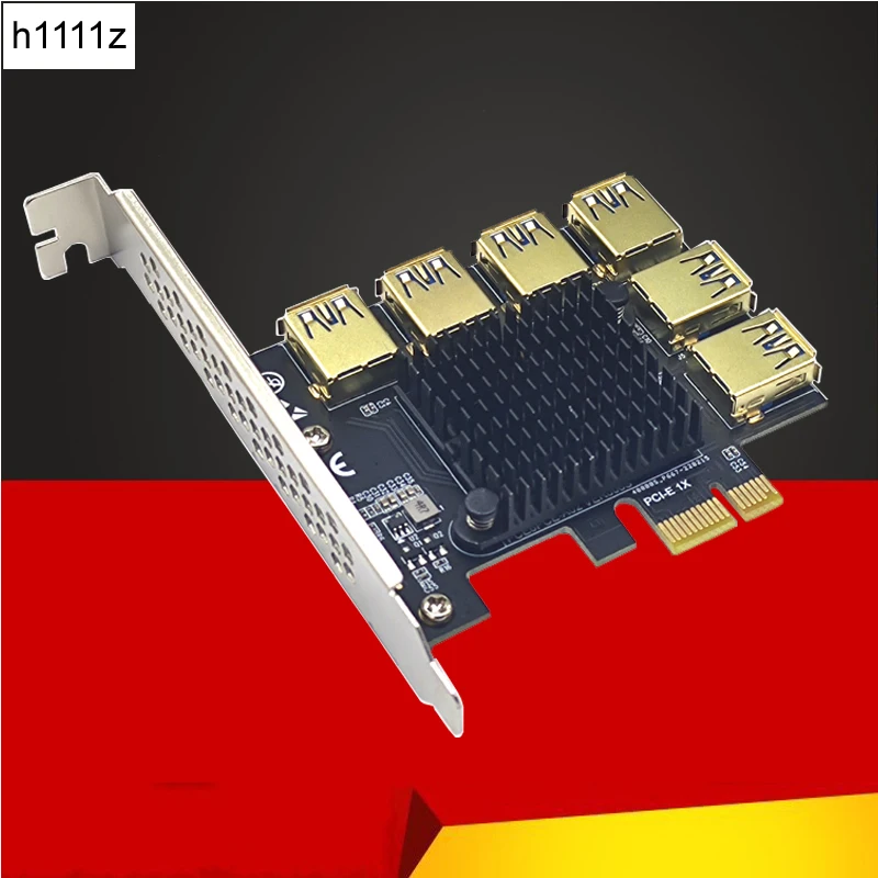 

Gold PCI Express множитель Райзер PCIE от 1 до 6 PCI Express X16 USB Майнер адаптер удлинитель PCI-e Райзер для ПК графическая карта Майнер