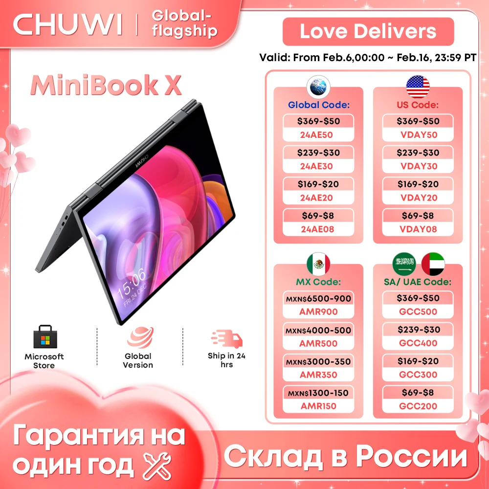 Chuwi Minibook X Tablet Laptop 2-In-1 Modalità Yoga Intel N100 10.51 Pollici 12Gb Lpddr5 512G Ssd Windows 11 Notebook Laptop