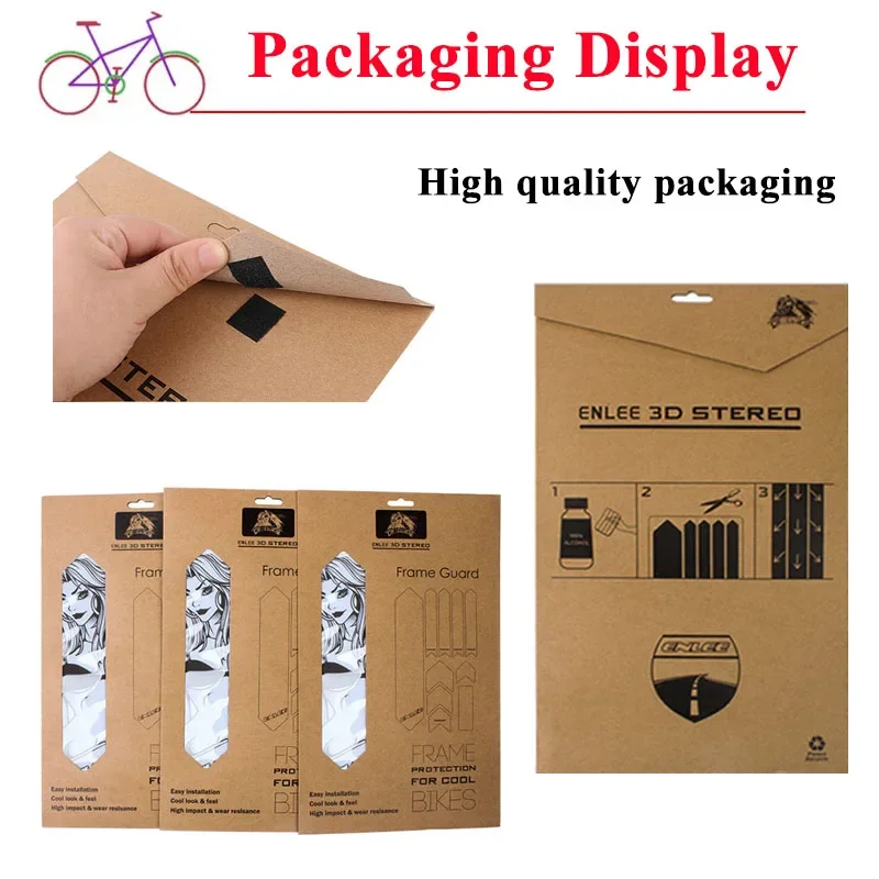 ENLEE 3D Bike Frame Protection Stickers Wear-Resistant Bicycle Fork Sticker Wate
