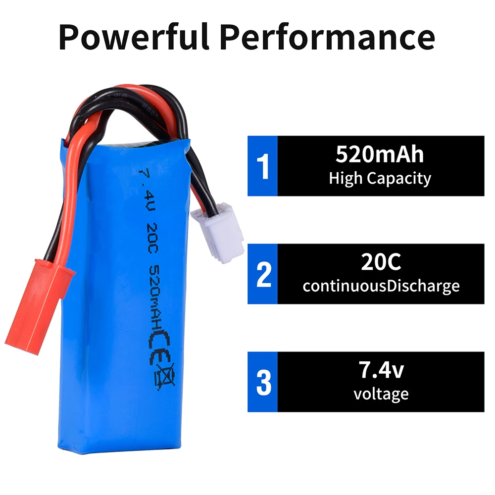 RC, 7.4V, 520mAh, 2S, K969, K979, K989,