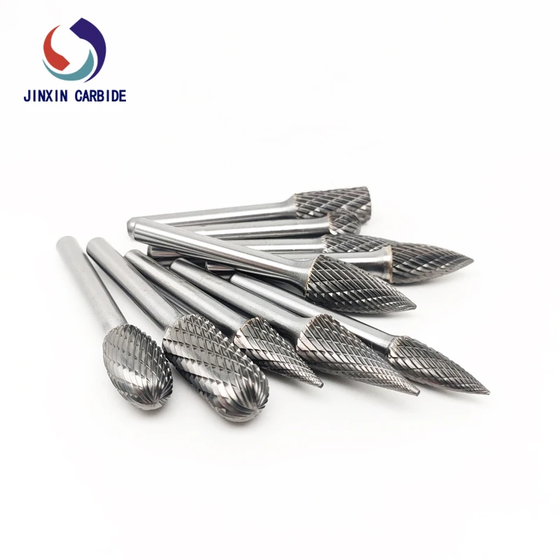 6mm Burr Double Cut Rotary Metal Wood Electric Grinding Shank Drawing Tungsten Carbide Milling Cutter Rotary Tool for black set 5