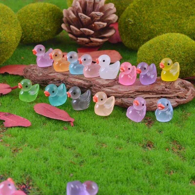 100 Pièces Mini Canards Lumineux En Résine, Mignons Canard