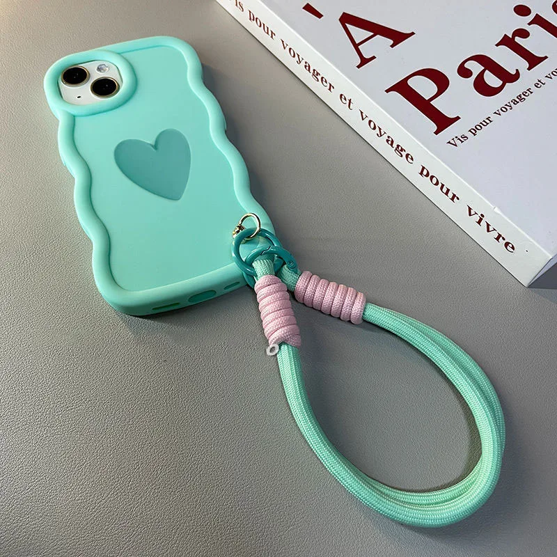 Wavy Frame Phone Case with Hand Strap Cover