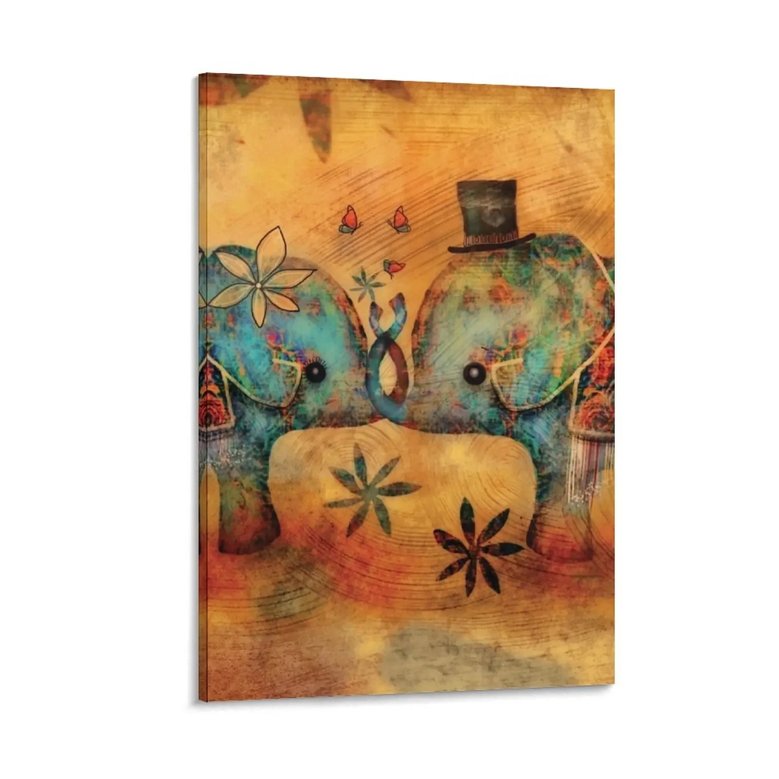 

Vintage Elephants Canvas Painting korean room decor decor decorative items for home Decoration wall
